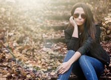 Young sensual model woman in sunglasses stock photography Young sensual model woman in sunglasses stock photography