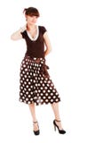 Young Sensuality Beautiful Girl In Spotted Skirt Royalty Free Stock Image