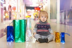Young Shopoholic In The Mall Royalty Free Stock Photography Young Shopoholic In The Mall Royalty Free Stock Photography