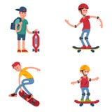 Young skateboarder active people sport extreme active skateboarding urban jumping tricks vector illustration. Stock Images Young skateboarder active people sport extreme active skateboarding urban jumping tricks vector illustration. Stock Images