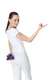Young sports woman with dumbbells stock photography Young sports woman with dumbbells stock photography