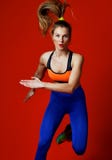 Young girl runner in silhouette isolated on white background. Dynamic movement. Sport and healthy lifestyle. stock photography Young girl runner in silhouette isolated on white background. Dynamic movement. Sport and healthy lifestyle. stock photography