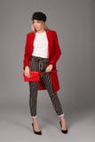 Young stylish woman in trendy shoes with bum bag royalty free stock photo Young stylish woman in trendy shoes with bum bag royalty free stock photo