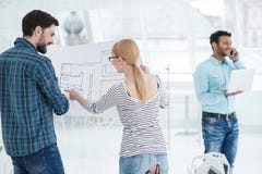 Young team of architects working together in office royalty free stock photos Young team of architects working together in office royalty free stock photos