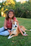 Young Teenage Girl And Australian Mix Dog Stock Photos