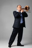 Young Trombone Player Royalty Free Stock Photography Young Trombone Player Royalty Free Stock Photography