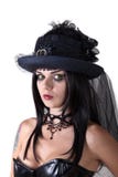 Young witch in veil hat royalty free stock image Young witch in veil hat royalty free stock image