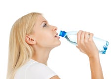 Young Woman Drinking Water After Workout Stock Images