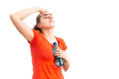 Young woman having medical problem because of heat stock images Young woman having medical problem because of heat stock images