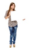 Young Woman Holding Empty White Board, Stock Images Young Woman Holding Empty White Board, Stock Images