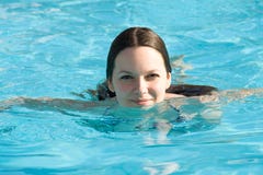Young Woman In A Swimming Pool Royalty Free Stock Photography Young Woman In A Swimming Pool Royalty Free Stock Photography
