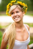 Young Woman In Wreath Stock Image Young Woman In Wreath Stock Image