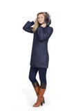 Young woman in long coat royalty free stock images Young woman in long coat royalty free stock images