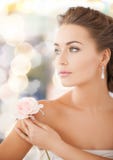 Young woman with rose flower royalty free stock images Young woman with rose flower royalty free stock images