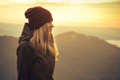 Young Woman standing alone outdoor royalty free stock image Young Woman standing alone outdoor royalty free stock image