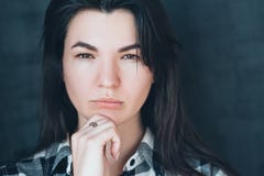 Young woman suspicion skepticism doubt expression stock photos Young woman suspicion skepticism doubt expression stock photos