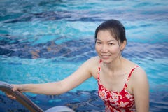 Young woman swim in the pool royalty free stock image Young woman swim in the pool royalty free stock image