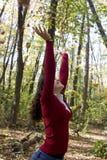 Young Woman Tossing Leaves Stock Photography Young Woman Tossing Leaves Stock Photography