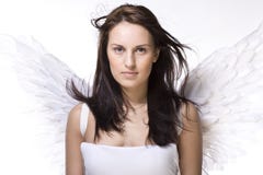 Young Woman With Angel Wings Royalty Free Stock Photos