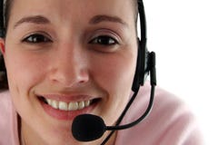 Young Woman With Headset Royalty Free Stock Photo
