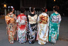Young Women In Kimono Dress Stock Photos Young Women In Kimono Dress Stock Photos