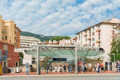Yttre sikt av den Gare de Monaco stationen arkivbild Yttre sikt av den Gare de Monaco stationen arkivbild