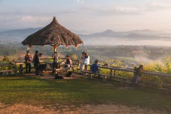 Yun Lai view point of Pai town above the Chinese Village at Pai district, Mae Hong Son Stock Photos Yun Lai view point of Pai town above the Chinese Village at Pai district, Mae Hong Son Stock Photos