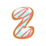 Z letter in the shape of sweet glazed cookie, bakery edible font of English alphabet vector Illustration on a white vector illustration Z letter in the shape of sweet glazed cookie, bakery edible font of English alphabet vector Illustration on a white vector illustration