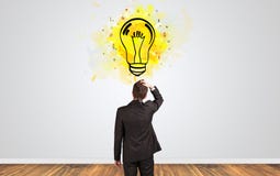 Zakenman die nieuw idee zoeken stock afbeelding Zakenman die nieuw idee zoeken stock afbeelding