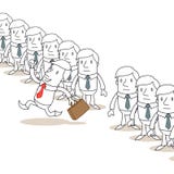 Zakenman die vanaf homogene lijn lopen van royalty-vrije illustratie Zakenman die vanaf homogene lijn lopen van royalty-vrije illustratie