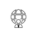Zakenman, globaal pictogram op witte achtergrond Kan voor Web, embleem, mobiele toepassing, UI, UX worden gebruikt royalty-vrije illustratie Zakenman, globaal pictogram op witte achtergrond Kan voor Web, embleem, mobiele toepassing, UI, UX worden gebruikt royalty-vrije illustratie