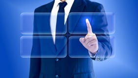 Zakenman wat betreft de virtuele matrijs van de knopengrafiek Exemplaarruimte voor uw tekst of beeld royalty-vrije stock foto's Zakenman wat betreft de virtuele matrijs van de knopengrafiek Exemplaarruimte voor uw tekst of beeld royalty-vrije stock foto's