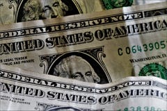 Zamyka w górę 1 dolara banknotów zdjęcie stock Zamyka w górę 1 dolara banknotów zdjęcie stock