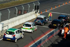 Zandvoort, North Holland/the Netherlands - February 23 2019: 8th Circuit Short-Rally At Race Circuit Zandvoort Rally Cars Waiting Royalty Free Stock Image Zandvoort, North Holland/the Netherlands - February 23 2019: 8th Circuit Short-Rally At Race Circuit Zandvoort Rally Cars Waiting Royalty Free Stock Image