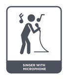 zanger met microfoonpictogram in in ontwerpstijl zanger met microfoonpictogram op witte achtergrond wordt geïsoleerd die Zanger m stock illustratie zanger met microfoonpictogram in in ontwerpstijl zanger met microfoonpictogram op witte achtergrond wordt geïsoleerd die Zanger m stock illustratie
