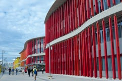 Zaragoza, Spain - September 15, 2015: Modern building wall. stock images Zaragoza, Spain - September 15, 2015: Modern building wall. stock images