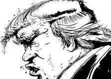 Zarysowany Bocznego widoku Donald atut ilustracja wektor Zarysowany Bocznego widoku Donald atut ilustracja wektor