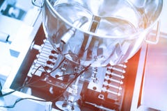 Zasadza obrazek, manufaktura, stalowe chrom maszyny, elektronika zdjęcia stock Zasadza obrazek, manufaktura, stalowe chrom maszyny, elektronika zdjęcia stock