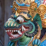 Zbliżenie tradycyjna balijczyka bóg statua w Środkowej Bali świątyni zdjęcia stock Zbliżenie tradycyjna balijczyka bóg statua w Środkowej Bali świątyni zdjęcia stock