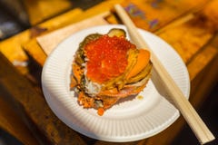 Zeevruchtenmengeling, kammossel, oester, krabvlok, en krabhersenen Stock Foto Zeevruchtenmengeling, kammossel, oester, krabvlok, en krabhersenen Stock Foto
