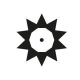 Zehn Seiten zeigten Sternlogoschwarzsonnenschablonen-Punktdreiecke vektor abbildung Zehn Seiten zeigten Sternlogoschwarzsonnenschablonen-Punktdreiecke vektor abbildung