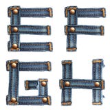 Zeichen des Jeansalphabetes lizenzfreie abbildung Zeichen des Jeansalphabetes lizenzfreie abbildung