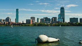 Zeitspanne von Boston-Skylinen, Massachusetts, USA stock footage Zeitspanne von Boston-Skylinen, Massachusetts, USA stock footage