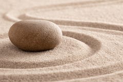 Zen meditation stone and sand garden for mindfulness