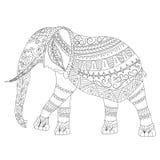 Zentangle Elephant doodle on white background Stock Photography Zentangle Elephant doodle on white background Stock Photography