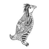 Zentangle estilizou o pinguim ilustração stock Zentangle estilizou o pinguim ilustração stock