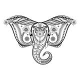 Zentangle stylized Indian Elephant head. Hand Drawn patterned ve royalty free illustration Zentangle stylized Indian Elephant head. Hand Drawn patterned ve royalty free illustration