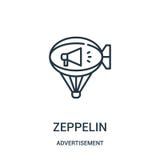 zeppelin icon vector from advertisement collection. Thin line zeppelin outline icon vector illustration vector illustration zeppelin icon vector from advertisement collection. Thin line zeppelin outline icon vector illustration vector illustration