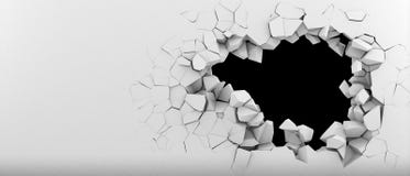 Zerstörung einer weißen Wand Zerstörung einer weißen Wand
