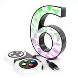 ` zes 3d aantal van ` met videospelletjecontrolemechanisme royalty-vrije illustratie ` zes 3d aantal van ` met videospelletjecontrolemechanisme royalty-vrije illustratie